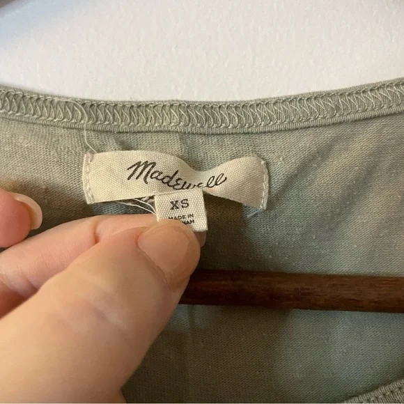 Madewell Linen Blend Women's Sleeveless Top - Green XS - Picture 4 of 5